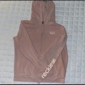Young & Reckless soft pink hoodie